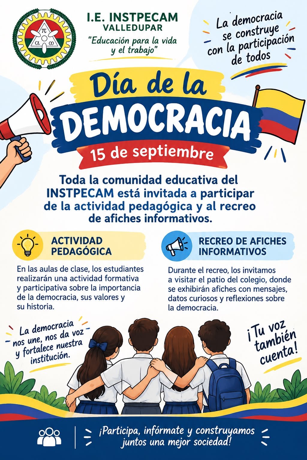 Invitación a la Conmemoración del Día de la Democracia en el INSTPECAM